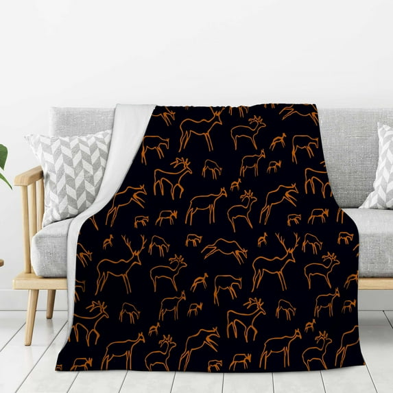 Cozy Bed Blanket Red African Tribe Run Goat Super Soft Throw Flannel Blanket Couch Sofa Bed for Kids Men Women 40"x30"