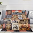 thumbnail image 1 of Cozy Biker's Dream Flannel Throw Blanket - Ultra Soft, Lightweight, Knitted Polyester Bedding with Vibrant Motorcycle & Inspirational Designs, 1 of 6