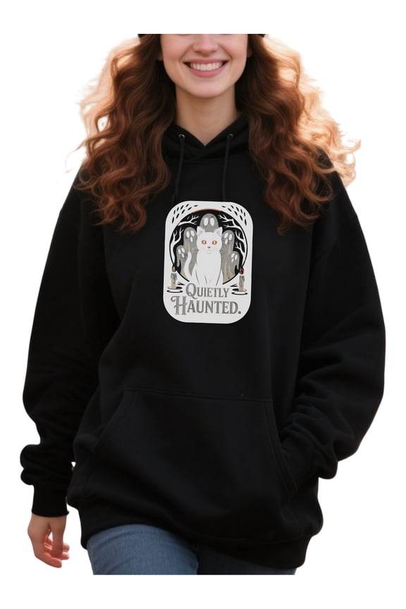 Cozy Black Cat Hoodie Funny Halloween Pullover Graphic Sweatshirt for Women and Men Unisex Cat Lover Gift Hoodie Casual Everyday Wear for Moms Dads Friends