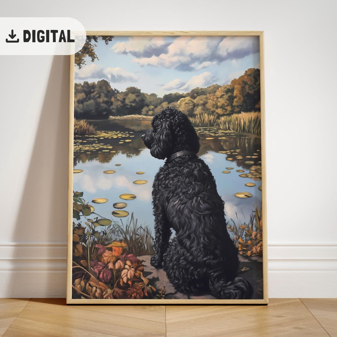 Cozy-Black-Doodle-Dog-Lake-