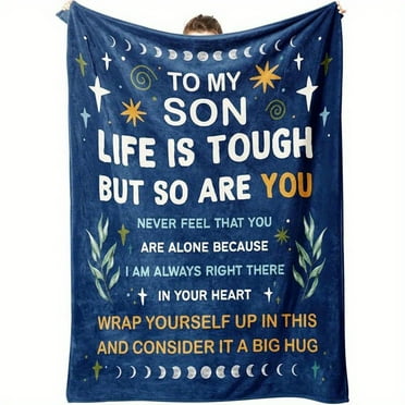Cozy Blankets Super Soft Throw Blanket for Son, To My Son, Birthday, Christmas, Graduation Gifts from Mom Dad