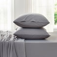 thumbnail image 1 of Cozy Bliss Cooling Deep Pocket Fitted Sheet, Breathable Sheet Set with Pillowcases, Dark Grey, Queen, 1 of 4