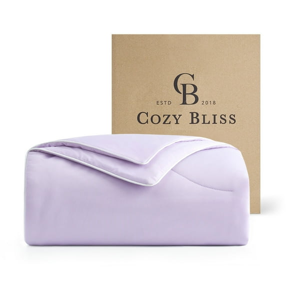 Cozy Bliss Dual-Sided Cooling Comforter Breathable Cooling Blanket Summer Quilt for Night Sweats, Purple (90*90)