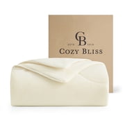 Cozy Bliss Dual-Sided Cooling Comforter Breathable Cooling Blanket Summer Quilt for Night Sweats, Snow Ivory 68*90
