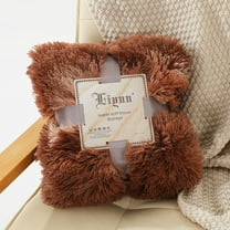 Cozy Bliss Faux Fur Throw Blanket for Couch, Cozy Soft Plush Thick Winter Blanket for Sofa Bedroom Living Room (Coffee)