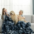 Cozy Bliss Faux Fur Throw Blanket for Couch, Fuzzy Soft Plush Thick