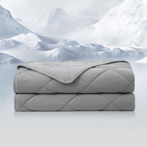 Cozy Bliss Reversible Cooling Throw Blanket, Q-Max Cooling Technology, Lightweight Breathable Dual-Sided Blanket with Cotton-Like Microfiber Reverse for Couch and Bed, Dark Gray, 50 x 70 in