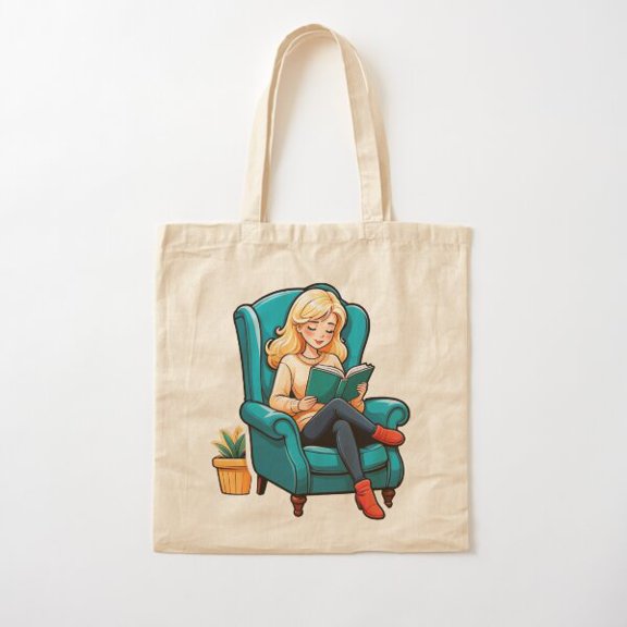 Cozy Book Nook Cotton Tote Bag Canvas Tote Bag, Family Gift For Mother, Her