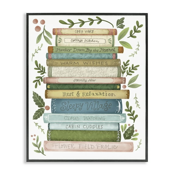 Stupell Industries Cozy Books At The Cottage Black Framed Giclee Art, design by Giao Williams, 14 x 11