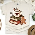 thumbnail image 1 of Cozy Books and Cocoa Shirt | Cute Gingerbread Reading Tee, Natural, Size 2XL, 1 of 6