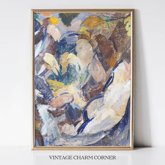 Abstract Romantic Fantasy Colorful Vintage Poster, Unframed Size 12x18