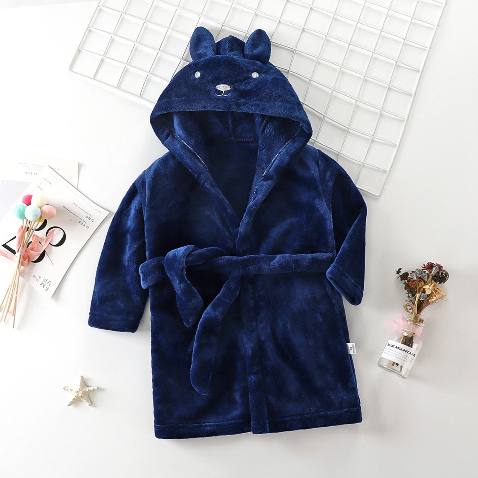 Cozy Boys Sleepwear Robes Kids Bathrobe Soft Flannel Pajamas Warm ...