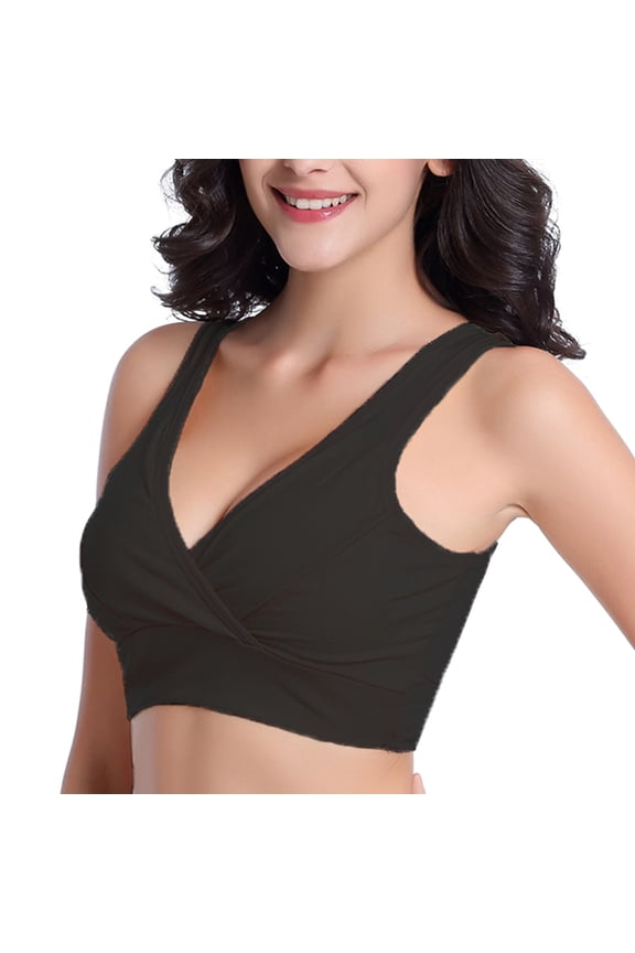 Cozy Bra Nursing Sleep Bra Comfort Wirefree Full Coverage Seamless Bra for Women Lightweight Soft Crossover Wireless Breastfeeding Bralette U Back Pregnancy Sleep Bras Yoga