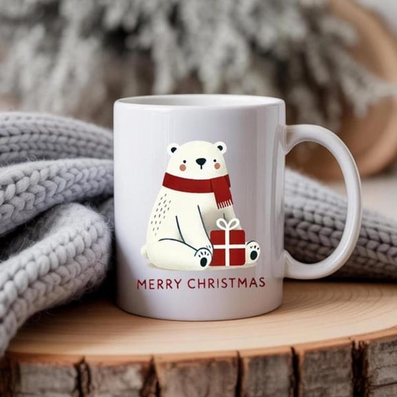 Cozy CH1Ristmas Bear Mug  Cute Polar Bear Gift Mug  SC1Andinavian CH1Ristmas Mug  Winter H1oliday Coffee Cup  CH1Ristmas Gift for s&Adul