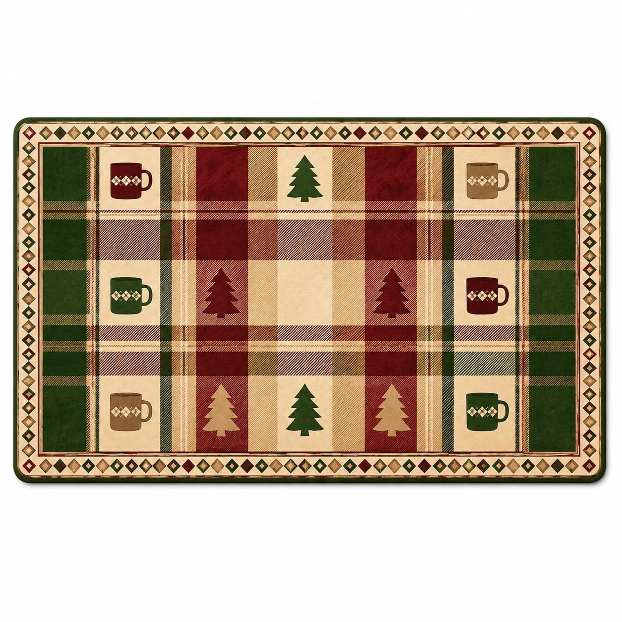 Cozy Cabin Plaid Rectangle Rug for Dining Room Holiday Style - Walmart.com