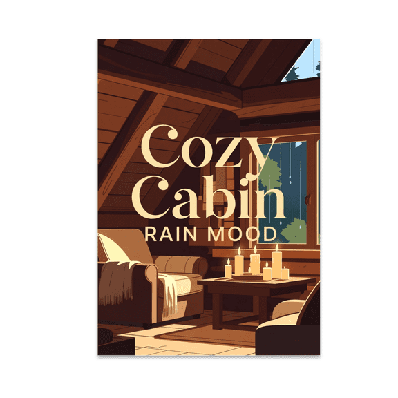 Cozy Cabin Rain Mood Poster Print - Home Decor Enthusiast - 13x19 Poster Print
