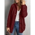 thumbnail image 1 of Cozy Cable Knit Button-Up Cardigan (XL, Red), 1 of 8