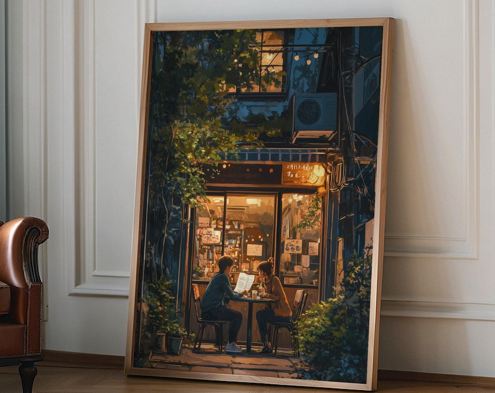 Cozy Cafe Studio Ghibli Film Inspired Warm Toned Art Print, Japanese ...