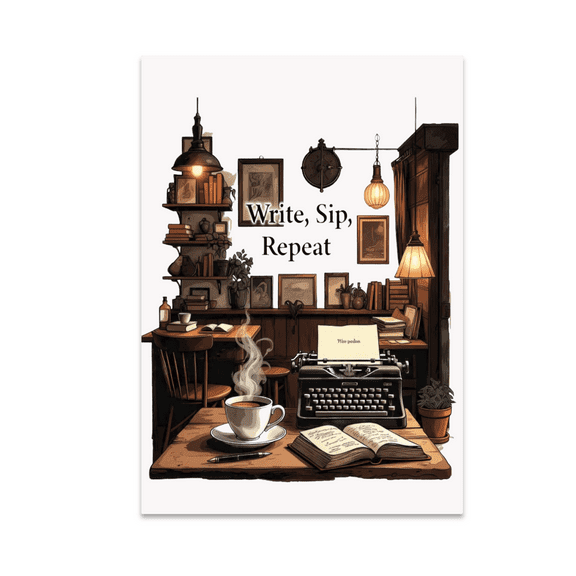 Cozy Cafe Table Scene - Writer - 11 oz Ceramic Coffee Mug