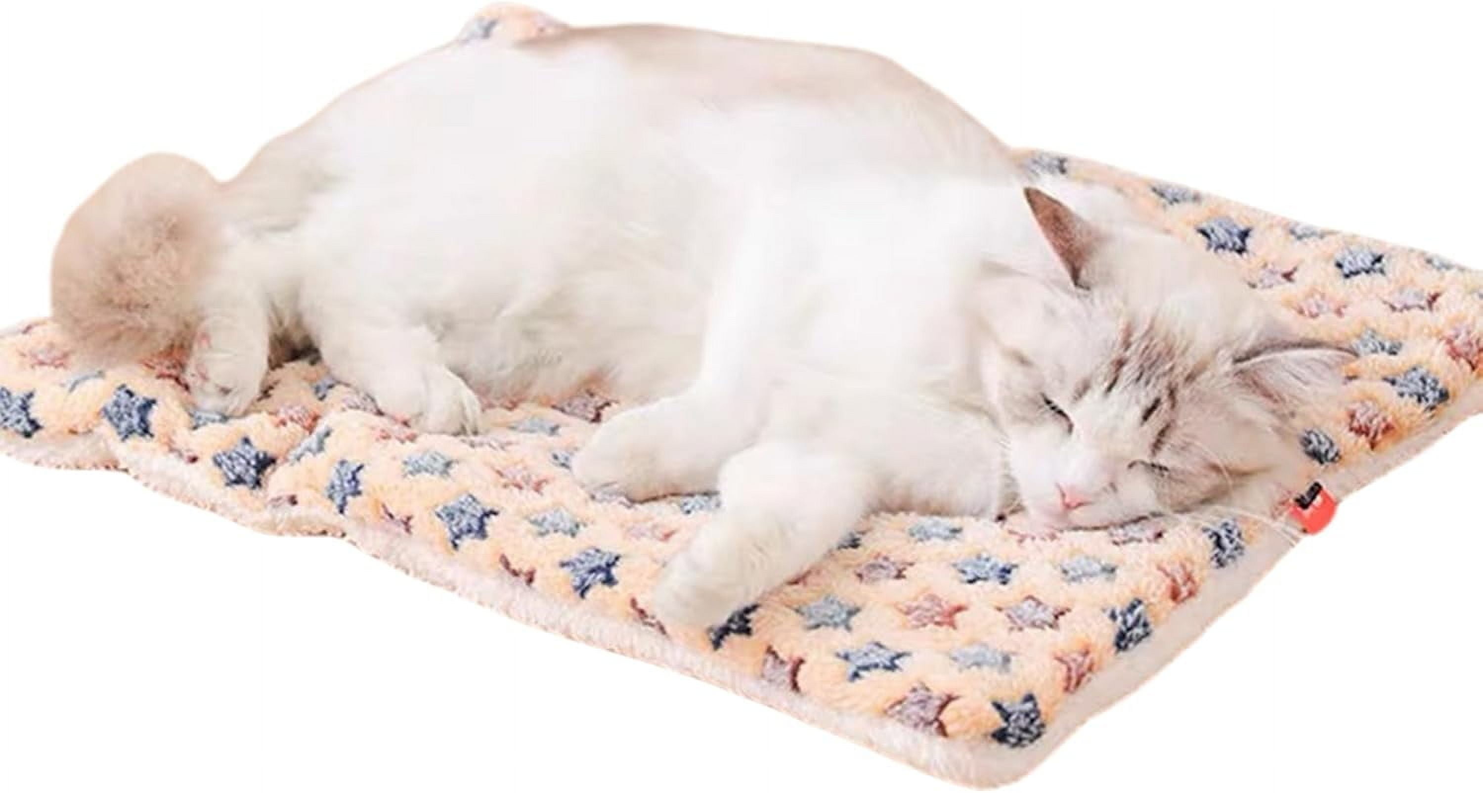 Cozy Calming Cat Blanket Dog Blanket: 5 Sizes Flannel Cloth Self Warming Cat Mat, Ultra Soft Pet Beds for Small Medium Large Pet Dogs, Reversible Fleece Dog Crate Kennel Mat Cat Bed Liner (A, M)