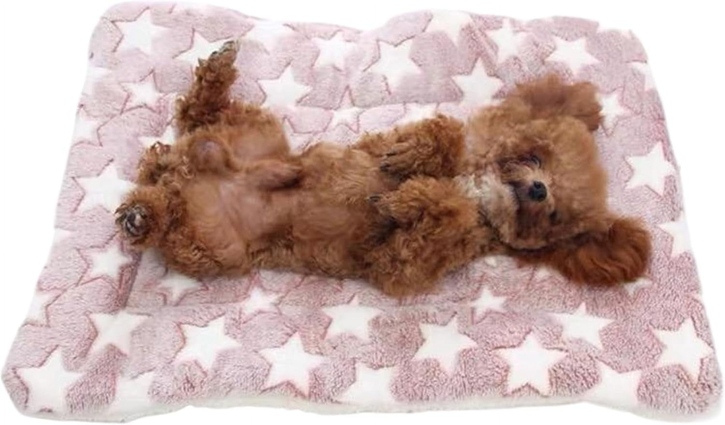 Cozy Calming Cat Blanket Dog Blanket: 5 Sizes Flannel Cloth Self Warming Cat Mat, Ultra Soft Pet Beds for Small Medium Large Pet Dogs, Reversible Fleece Dog Crate Kennel Mat Cat Bed Liner (D, M)