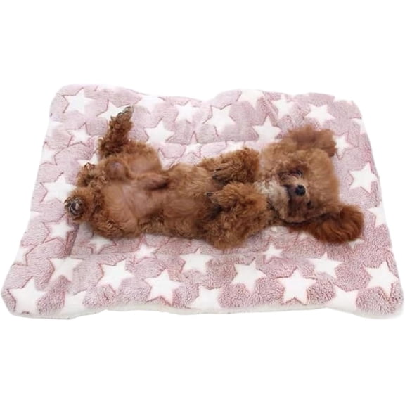 Cozy Calming Cat Blanket Dog Blanket: 5 Sizes Flannel Cloth Self Warming Cat Mat, Ultra Soft Pet Beds for Small Medium Large Pet Dogs, Reversible Fleece Dog Crate Kennel Mat Cat Bed Liner (F, XS)