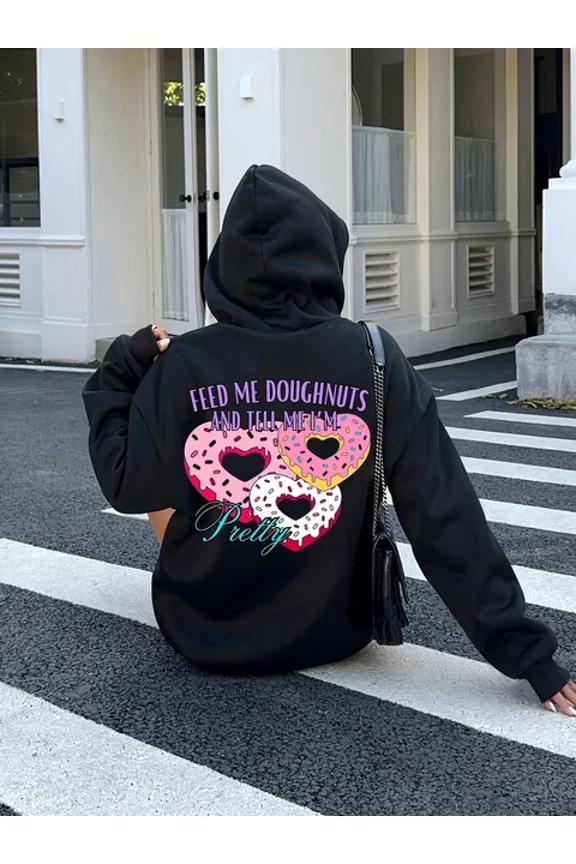 Cozy Cartoon Alien Spaceship 1 Side Hoodie S-5Xl