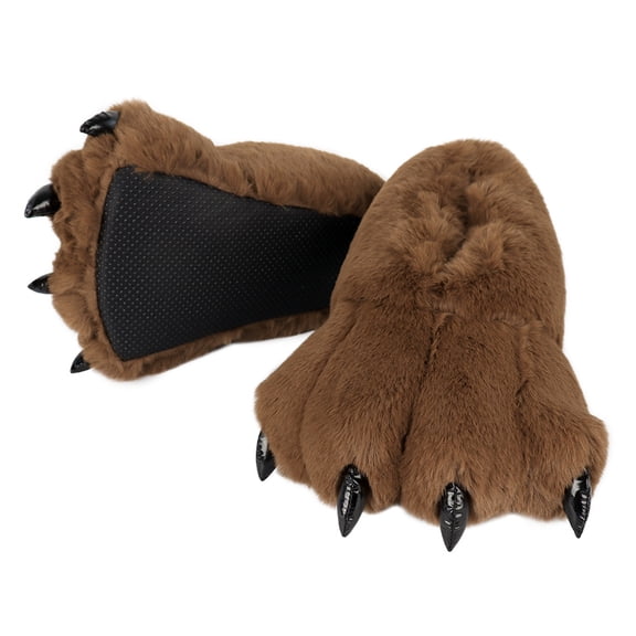 Cozy Cartoon Bear Paw Slippers for Adults Soft Plush Non-Slip Bottom Perfect for Home and Bedroom