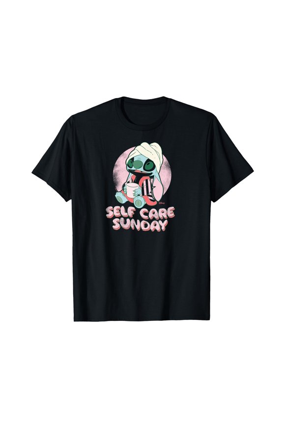 Cozy Cartoon Character Self Care Sunday T-Shirt for Relaxation and Comfort
