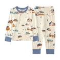 thumbnail image 1 of Cozy Cartoon Print Long Sleeve Pajama Set for Boys and Girls Fall Spring Sleepwear Comfortable Kids Loungewear Boy Clothes Outfits Comfortable Casual Clothing Set, 1 of 2