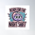 thumbnail image 1 of Cozy Cartoon Stethoscope - Ready For The Night Shift Poster Wall Art, Modern Wall Decor, 24x24 UNFRAMED, 1 of 3