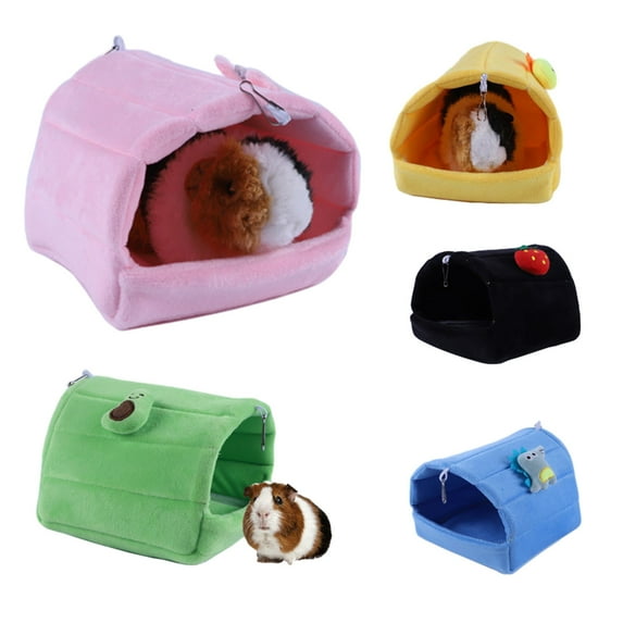 Cozy Cartoon-themed Winter Bed for Small Pets Semi-enclosed Hamster Nest with Hanging Hook and Soft, Vibrant Colors