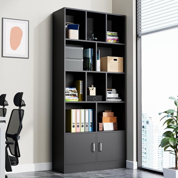 Cozy Castle 4-Tier Open Shelf Bookcase, 69.7" Tall Bookshelf for Living Room, and Office, Black