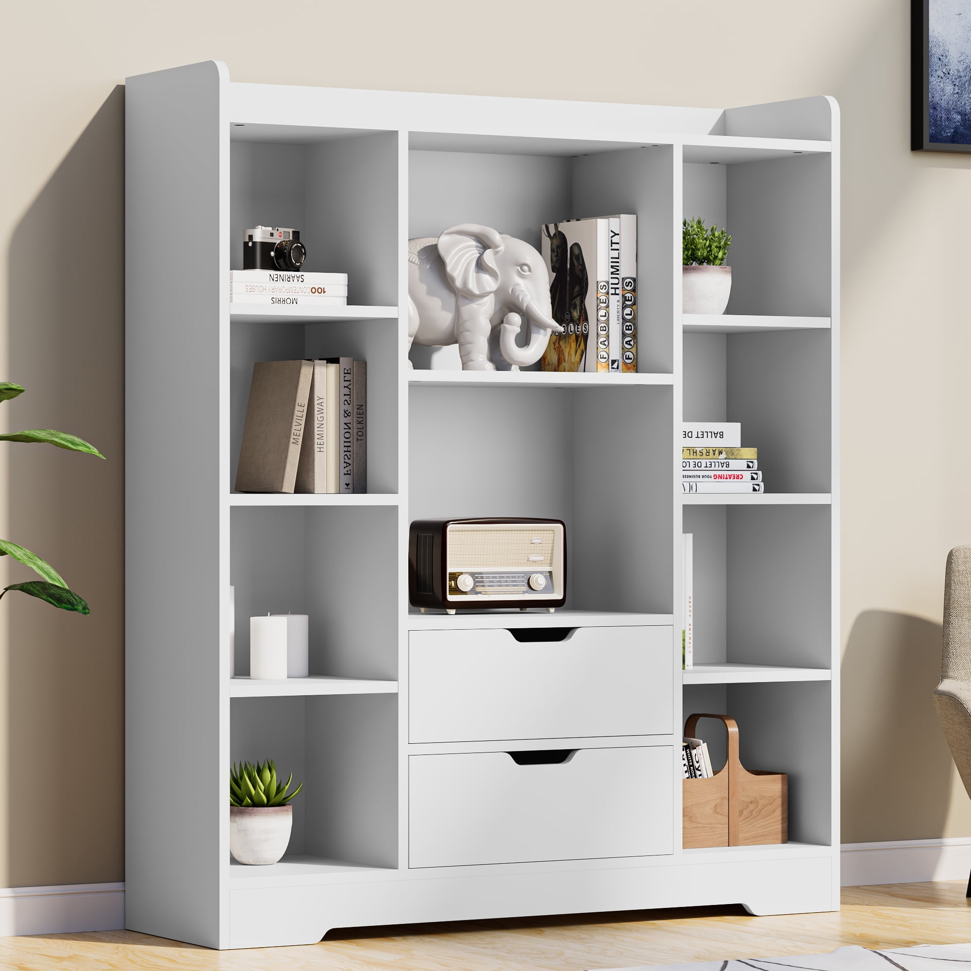 Cozy Castle 4Tier Open Shelf Bookcase, Modern Bookshelf for Living