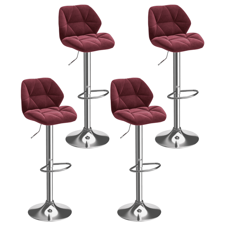 Burgundy velvet bar stools hot sale