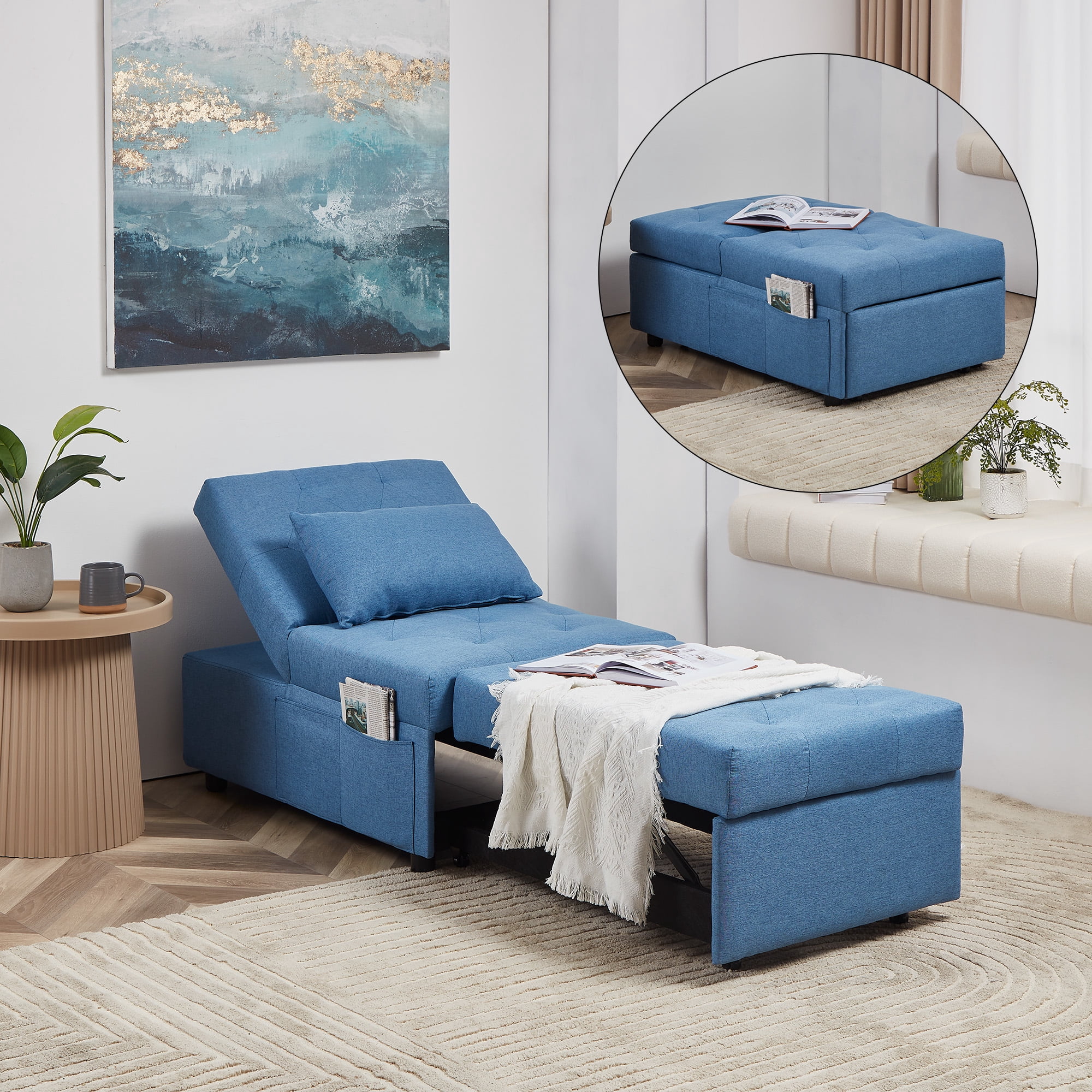 ottoman pull out sofa chair