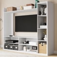 thumbnail image 1 of Cozy Castle Modern White Wall Unit TV Stand with Bookshelves for 55" TVs,Media Entertainment Center TV Console Table with Open Adjustable Shelves for Living Room, Bedroom, 1 of 11