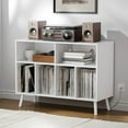 thumbnail image 1 of Cozy Castle Record Player Stand, Turntables Stand with Charging Station and Vinyl Record Storage Holds up to 350 Albums, Record Stand Table for Living Room, Office, White, 1 of 9