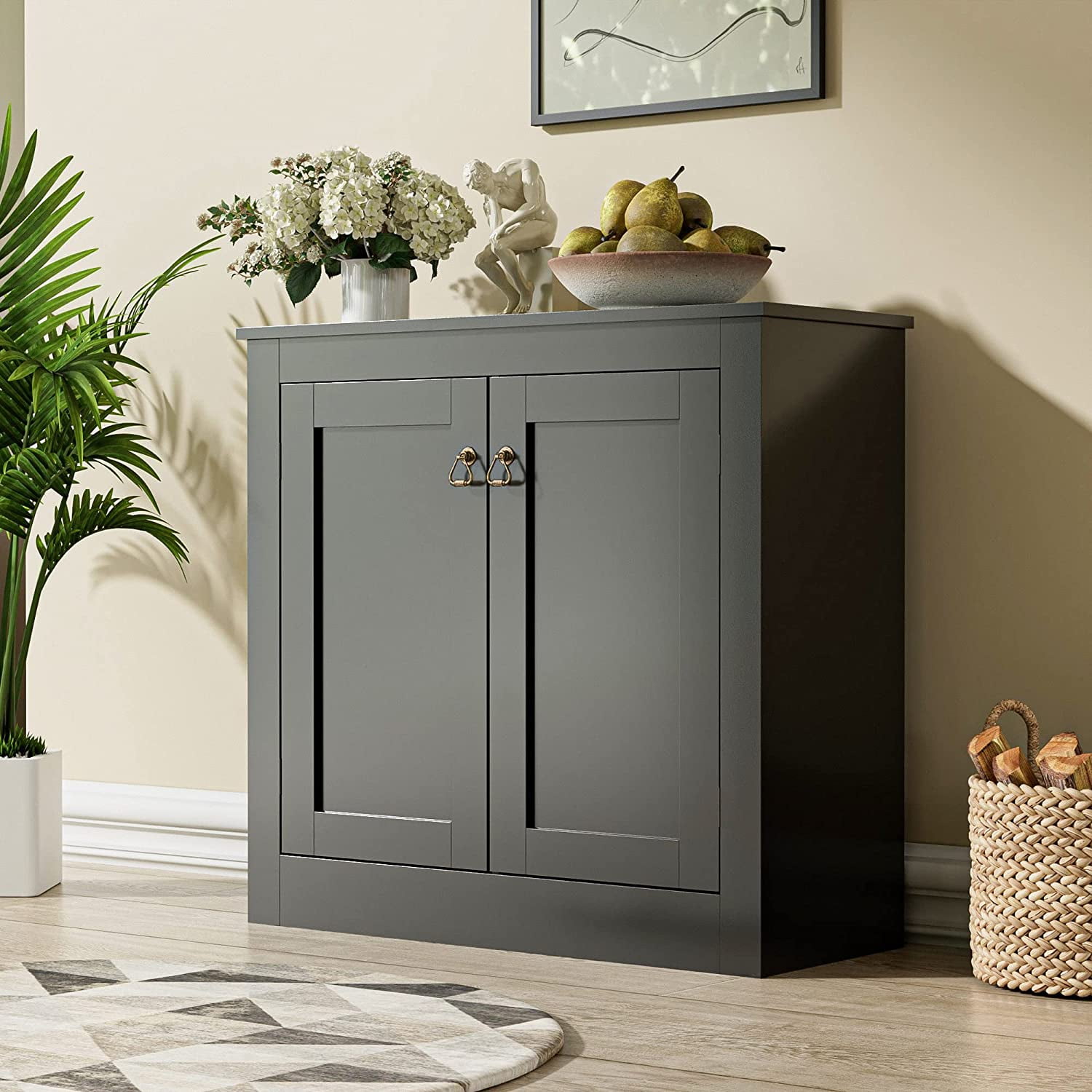 Cozy Castle Storage Cabinet,, Accent Cabinet with Doors and Shelves ...