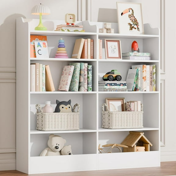 Cozy Castle Toy Storage Organizer, 5 Tier Kids Bookshelf, 10 Cube Toddler Bookcase Storage Cabinet for Playroom, Kids Room, Living Room, Nursery, Cubby, Kindergarten (White)