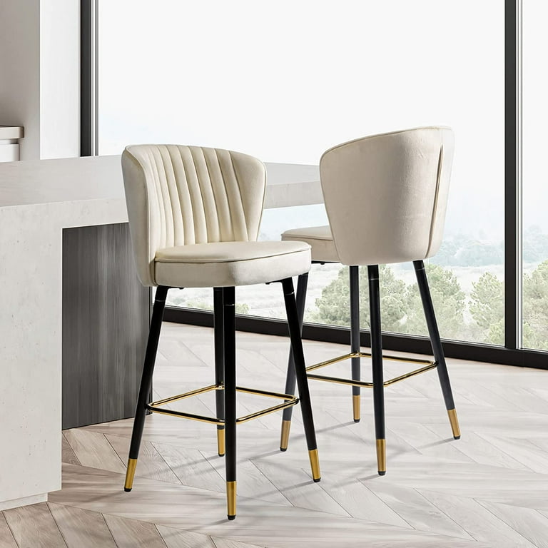 Cozy Castle Velvet Counter Height 27.7 Bar Stools Set of 2