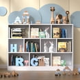 thumbnail image 1 of Cozy Castle Wood Bookshelf, 3-Tier Open Shelf Bookcase, 10 Cube Storage Organizer with Anti-Tilt Device, Freestanding Book Storage Shelves for Bedroom, Living Room,White, 1 of 7