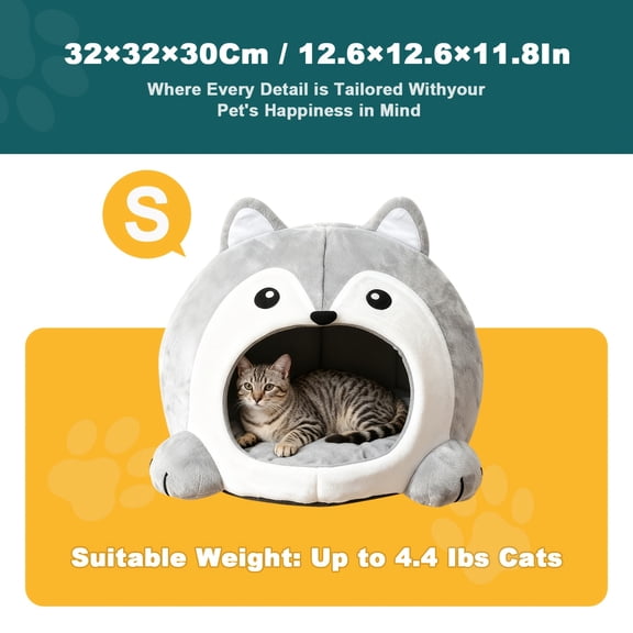 Cozy Cat Bed And House - Plush Pet Basket for Puppies And Kittens - Snug Lounger Pad And Sleeping Tent, Indoor Cat Beds, Discounted Indoor Cat Beds