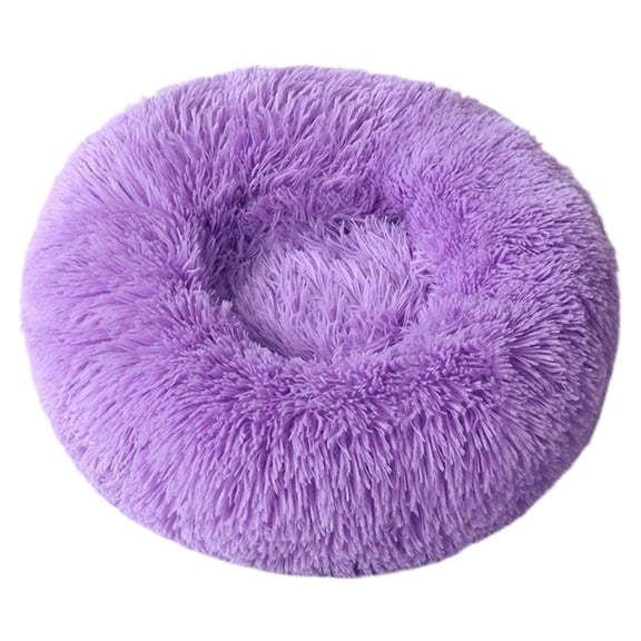 Cozy Cat Bed Winter Warmer with Enhanced Warmth, Round Fluffy Plush Pet Cushion for Indoor Cats and Small Medium Dogs, Washable & -Resistant Bottom,Durable Comfortable Design