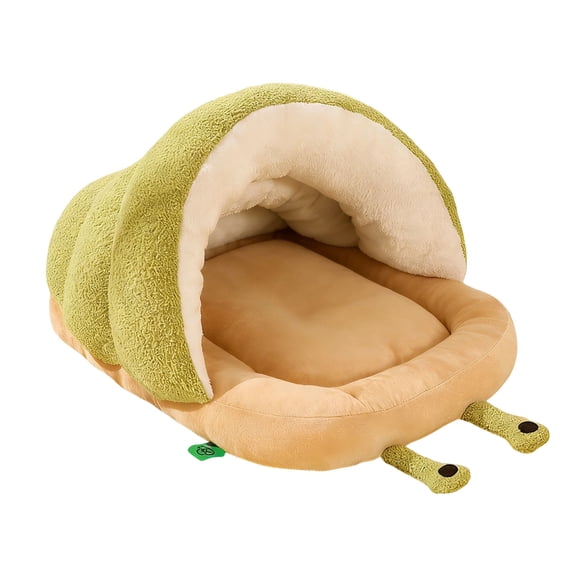Cozy Cat Cave Bed with Warm Lining, Cute Snail Slipper Pet Bed for Indoor Cats and Small Dogs, Soft Foldable Washable House Nest for Kittens and Puppies