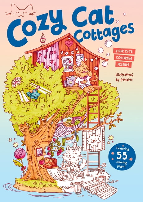 Cozy Cat Cottages: Your Cute Coloring Friends, (Paperback)