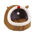 thumbnail image 1 of Cozy Cats Dog Bed Tent - Portable Semi Enclosed Pet Cave with Washable Detachable Mat, Soft Comfortable Indoor Outdoor Cat Bed for Kittens, Puppies, and Small Pets, 1 of 6