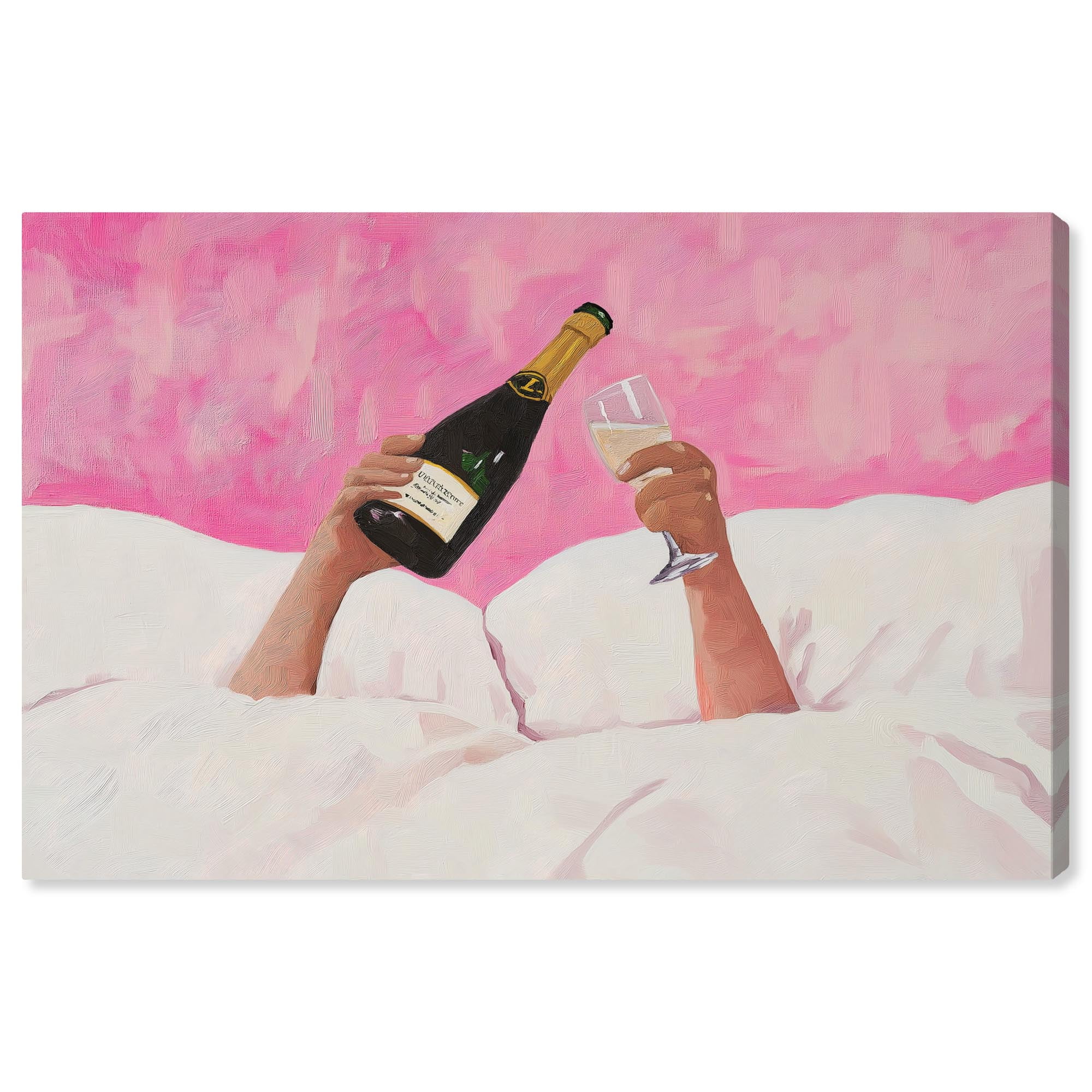 Cozy Celebrations Wrapped Canvas Art in Glam Style, 24" x 16"