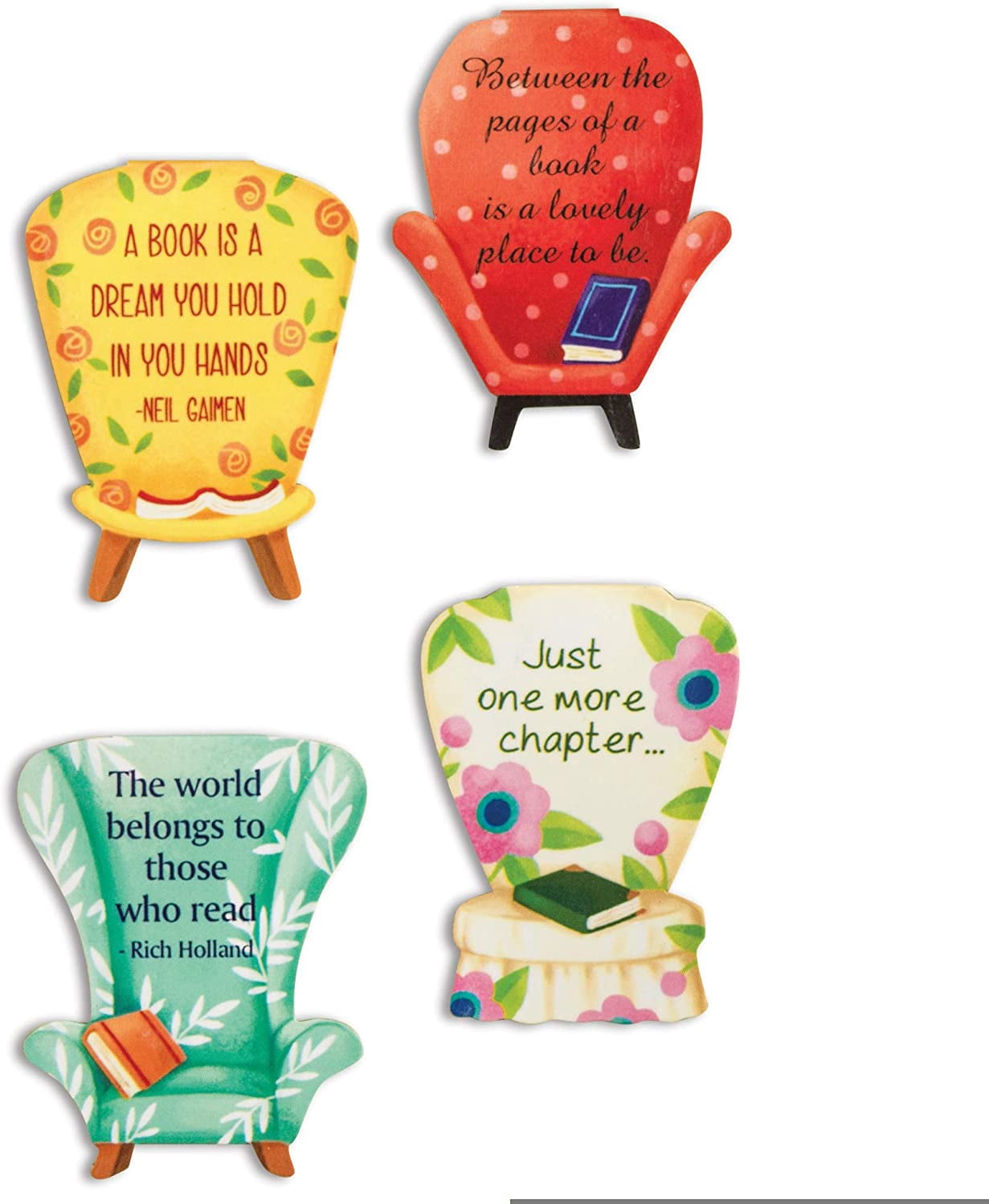 Cozy Chair And Book Assorted Magnetic Bookmarks, Set Of 4 - Walmart.com
