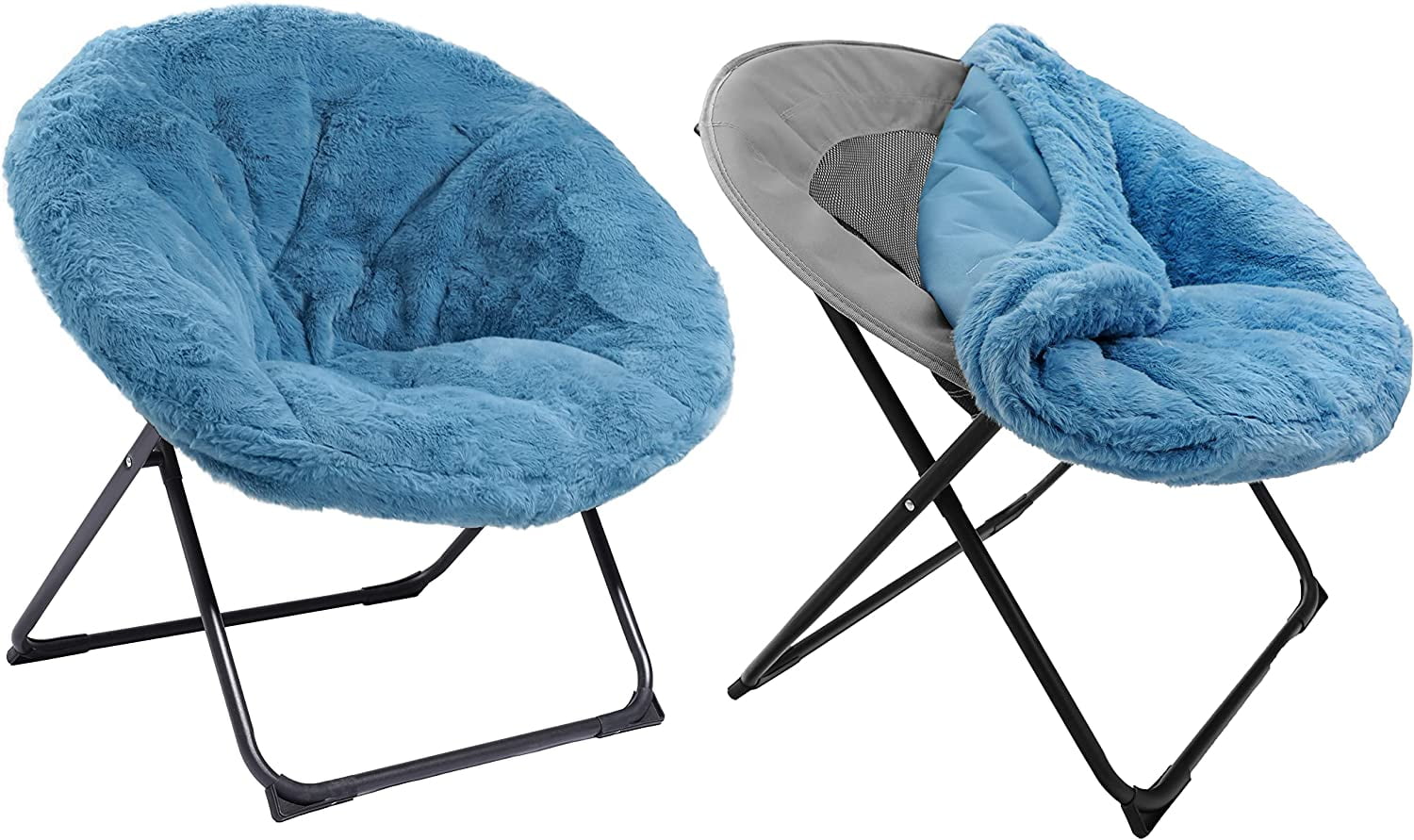 Cozy Chair Faux Fur Saucer Chair Oversized Folding Papasan Chair
